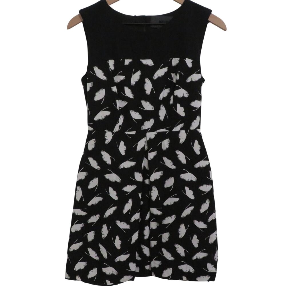 Miss Wu Womens Sz 4 Black White A Line Mini Dress Floral Pattern